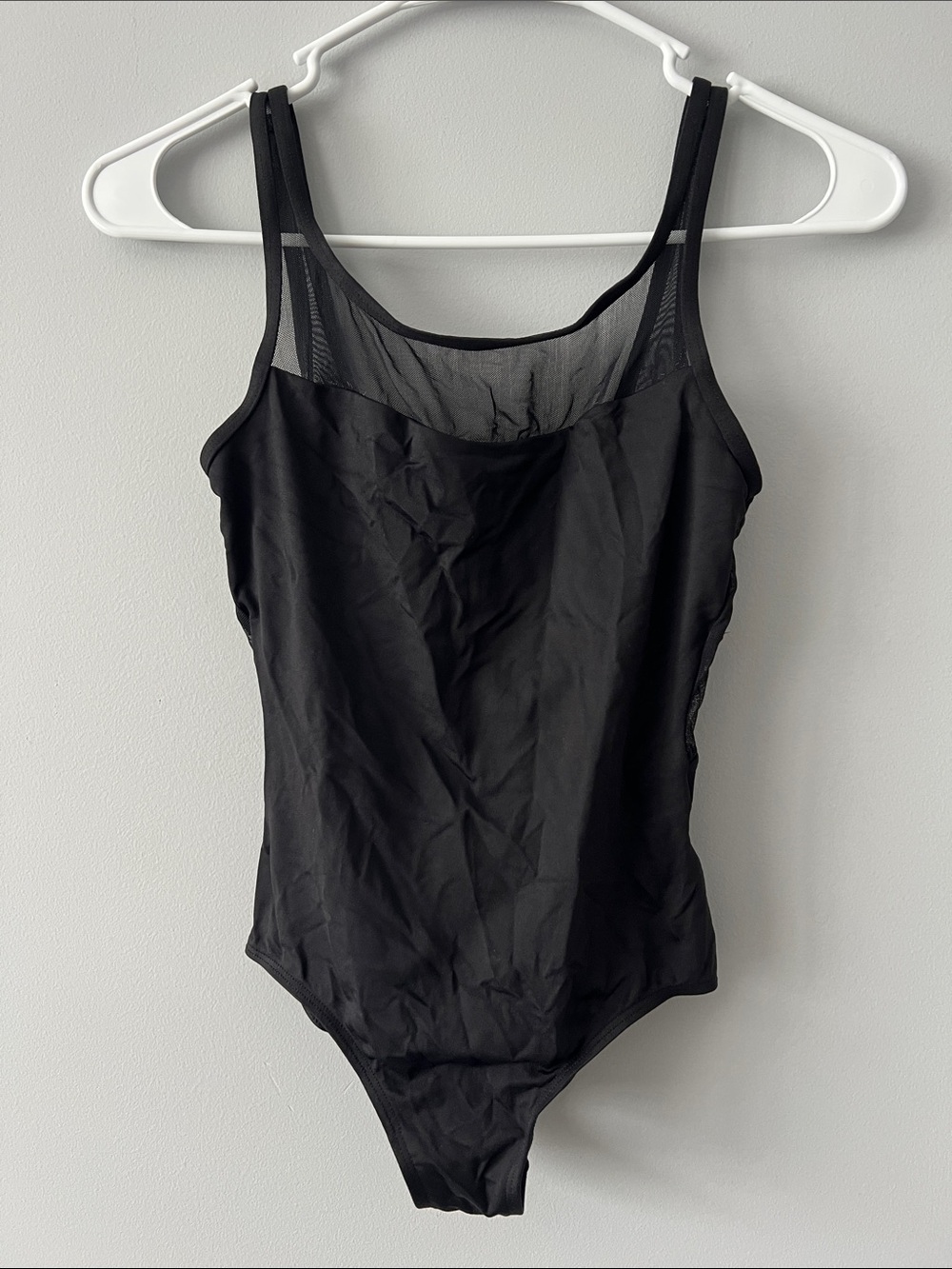 Black Mesh Trim Bodysuit/leotard